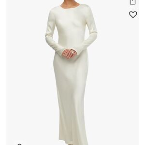 WeWoreWhat Womens Silky Charm Backless Gown in Ecru